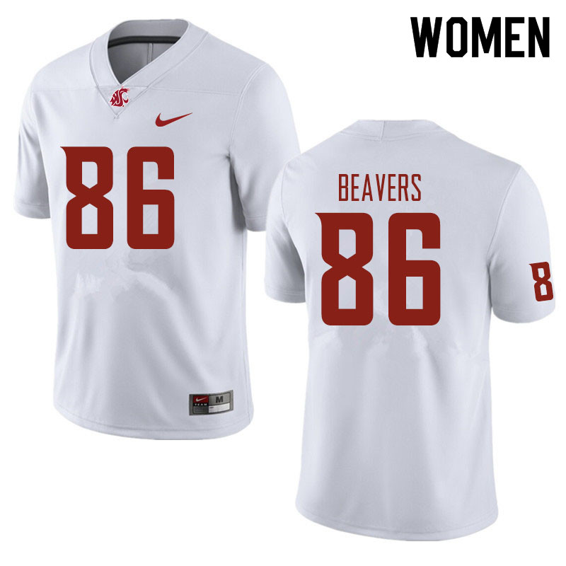 Women #86 Konner Beavers Washington State Cougars Football Jerseys Sale-White